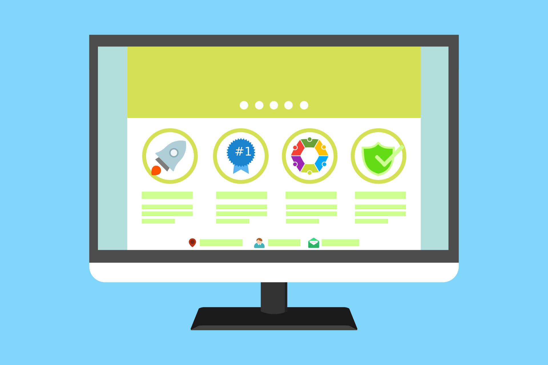 THS-Elektronik.de Grafik eines Monitors mit einer stilisierten Website als Symbolbild für die Rubrik Websites